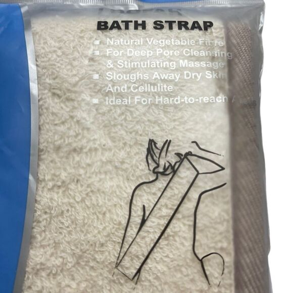 Basicare Natural Vegetable Fibre Loofah Bath Strap - Picture 2 of 6